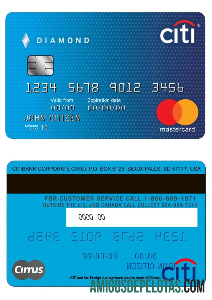 Citibank MasterCard EUA modelo